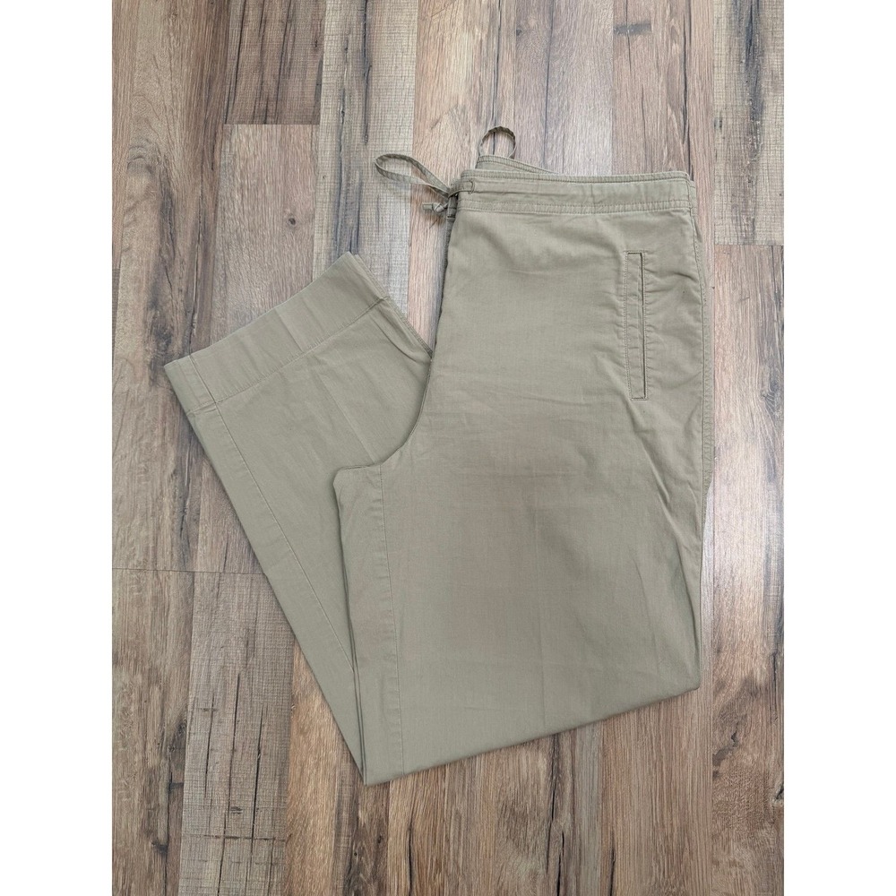 Talbots Women's Khaki Drawstring‎ Casual Pants Size 12 Cotton Blend